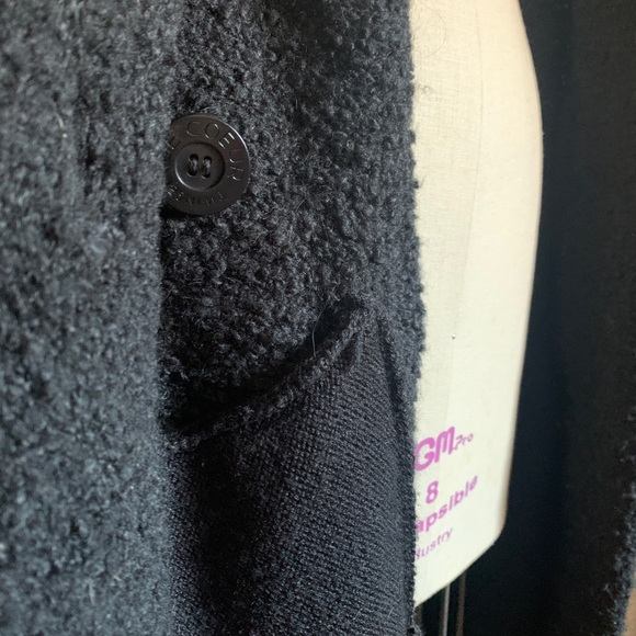 TWINSET Milano le coeur black boucle cocoon duster sweater jacket long robe wrap - Picture 2 of 14